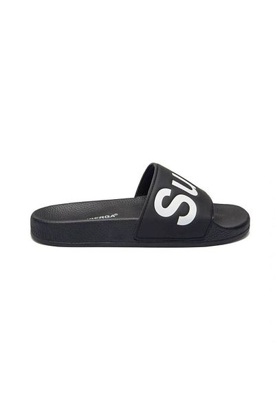 Superga 1908 Slides Polysoft Unisex Schwarze Hausschuhe