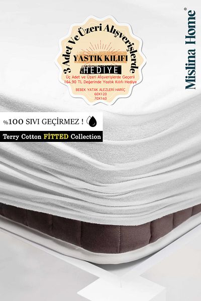 Mislina Home Terry Bumbac Lichid Impermeabil Montat Full Edge Protector de pat dublu pentru copii Saltele silențioase