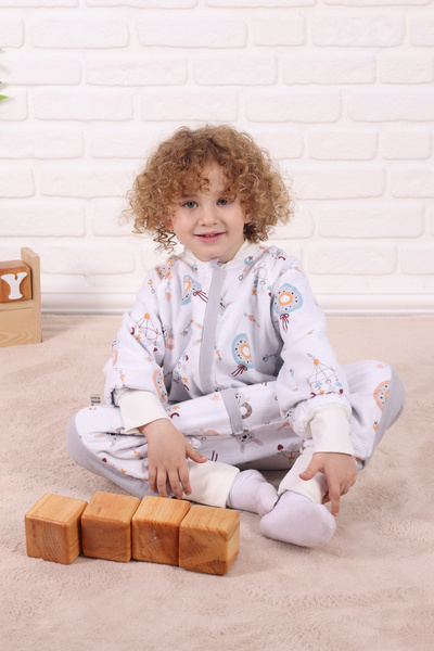 Pambık Kids Bebek ve Çocuk Uzun Kollu Uyku Tulumu Organik %100 Pamuk (Pazen) ...