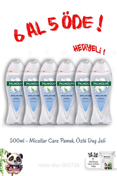 Palmolive Buy 6 Pay 5 500 ml Micellar Care Cotton Extract Shower Gel and Rosie Gift