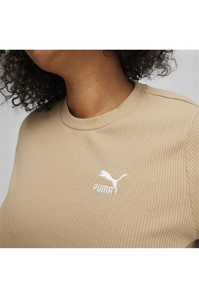 Puma Γυναικείο μπλουζάκι με στρογγυλή λαιμόκοψη σε μπεζ χρώμα Better Essentials