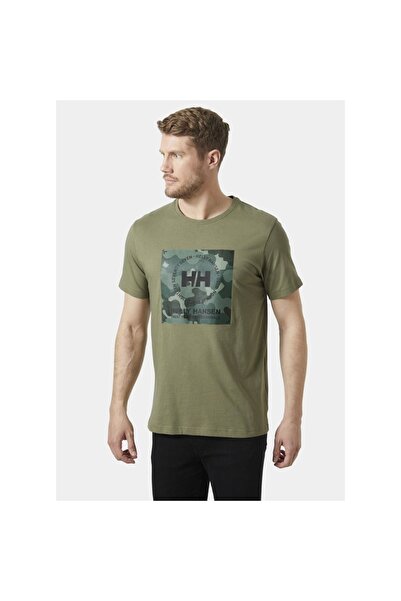 Helly Hansen Ανδρικό γραφικό μπλουζάκι με πράσινη στρογγυλή λαιμόκοψη