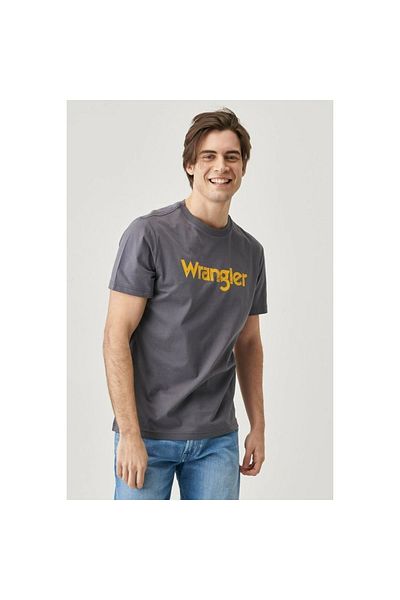 WRANGLER Lightweight Logo Men's Gray Crew Neck T-Shirt