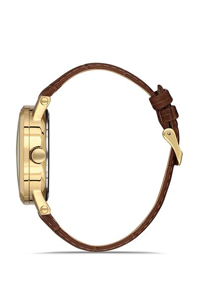 Romanson Tl0334Mm1Gb85B Leather Cord Gold Color Roman Numeral Classic Men's Wristwatch