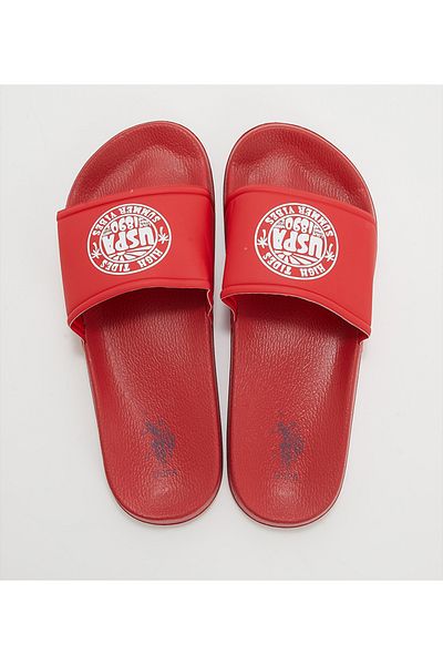 U.S. Polo Assn. شبشب وصندل نسائي من Lelin Glb Wmn باللون الأحمر