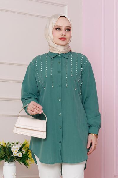 Sevitli Πράσινο μπλουζάκι με πέρλες