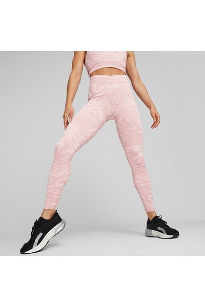 Puma Colanți roz pentru femei Formknit, fără cusături, cu talie înaltă 7/8