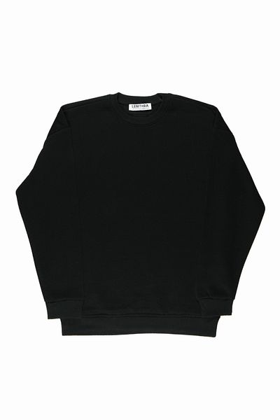 By Caspita Fashion Lenithra Basic Oversize Black Unisex Sweatshirt