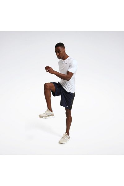 Reebok شورت تدريب رجالي رياضي من ماركة Fit، أزرق داكن