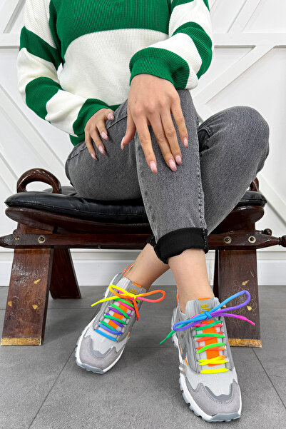 Mamito Ayakkabı DZY 2025 Αθλητικά παπούτσια με ψηλή σόλα με πολύχρωμα κορδόνια