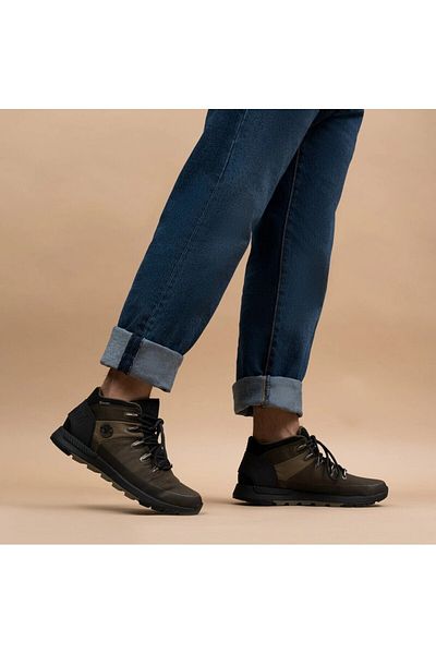Timberland Ανδρικές πράσινες μπότες αδιάβροχες Sprint Trekker Mid Lace Up