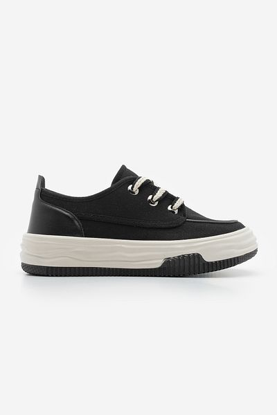 Marjin Damen-Sneaker aus schwarzem Leinen – Rotvi-Sportschuhe zum Schnüren