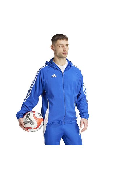 adidas Jachetă albastră cu glugă pentru bărbați Tiro 24