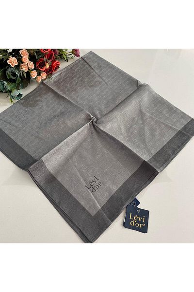Levidor Κασκόλ Premium Monogram Γκρι-Ανθρακί GX0220
