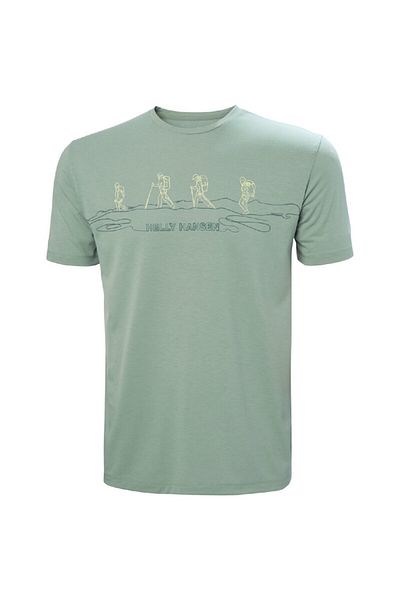 Helly Hansen Ανδρικό μπλουζάκι Skog Recycled Graphic με πράσινη στρογγυλή λαιμόκοψη