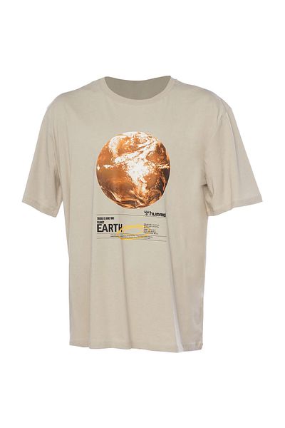 hummel Tricou clasic pentru bărbați, bej, supradimensionat, cu guler