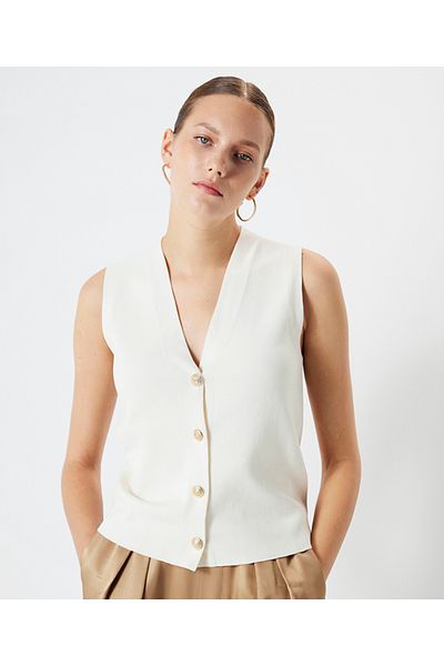 İpekyol Vest with metal buttons