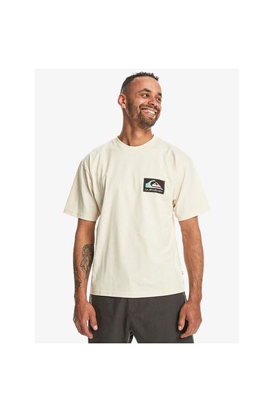 Quiksilver Ανδρικό μπλουζάκι Back Flash σε μπεζ στρογγυλή λαιμόκοψη