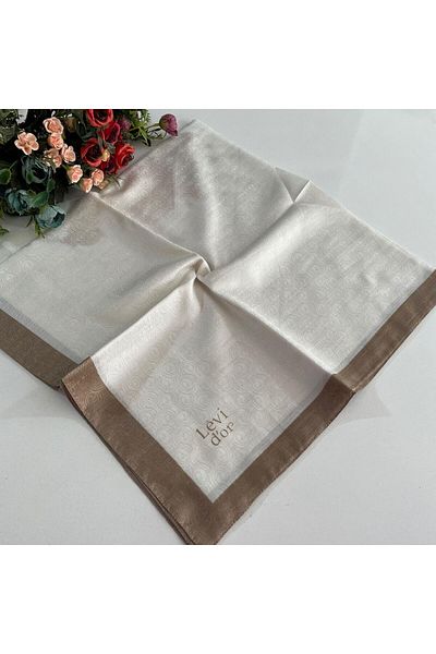 Levidor Κασκόλ Premium Monogram Cream-Moka - GX0208