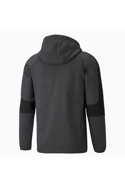 Puma Jachetă gri cu glugă pentru bărbați, cu fermoar complet Evostripe Core