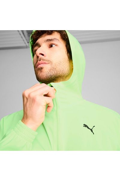 Puma Ανδρικό παλτό με πράσινη κουκούλα με φερμουάρ Fit Woven