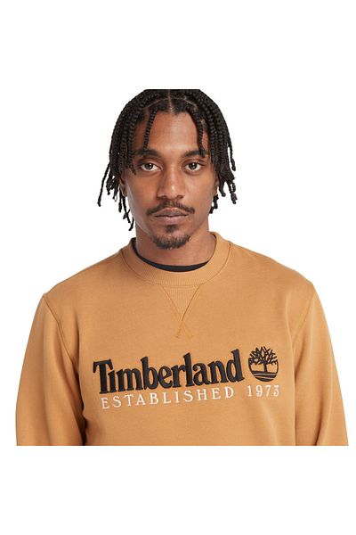 Timberland Ανδρικό κίτρινο φούτερ με κέντημα με βούρτσα πλάτη