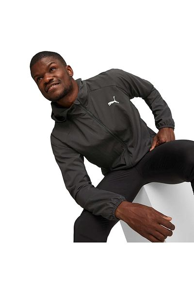 Puma Мъжко черно яке с качулка Run Favorite
