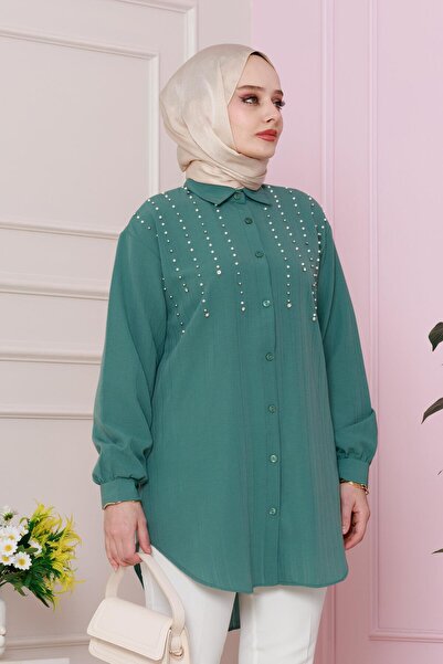 Sevitli Πράσινο μπλουζάκι με πέρλες