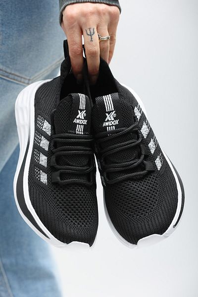 ALTUNTAŞ Confortabil, ușor, ortopedic, de vară, fără șireturi, pantofi cu plasă, pantofi alb și negru