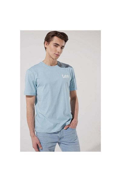 Lee Tricou albastru cu gât crew pentru bărbați