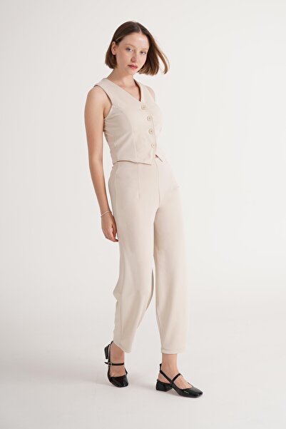 Hipo Trend Pantalone bež boje Pleteno Krep