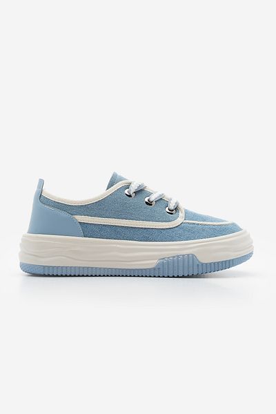 Marjin Leinen Rotvi Blue Denim – Schnür-Sneaker-Sportschuhe für Damen