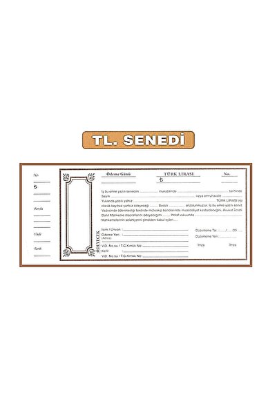 JokeyKırtasiye TÜRK LİRASI Senet Karnesi (20 Yaprak)