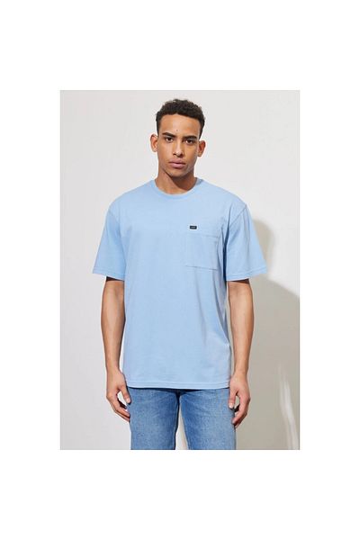 Lee Tricou albastru cu gât crew pentru bărbați