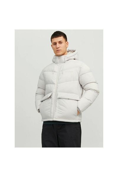 Jack & Jones Jack&jones Vesterbro Puffer Sn Ανδρικό παλτό μπεζ με κουκούλα