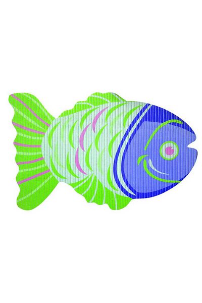 Homelux Foam bath mat, fish shape, green, 72x45 cm