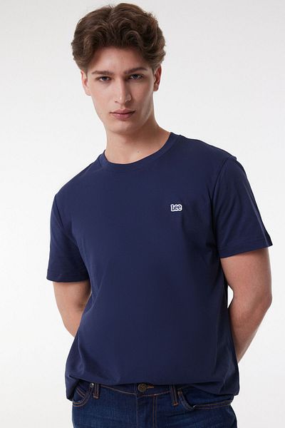 Lee Marineblaues Herren-T-Shirt mit Rundhalsausschnitt