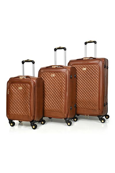 MORANO Morano Leather 3 Piece Luggage Set 28/24/20 Inch