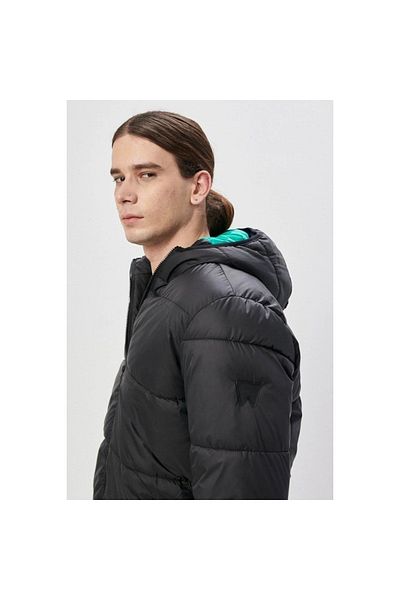 WRANGLER Puffer Men's Black Hooded Coat