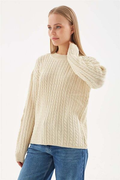 Fashion Friends Pulover cu sclipici de culoare bej