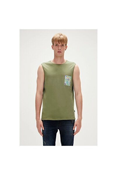 Bad Bear Monstera Men's Khaki Crew Neck Undershirt