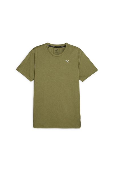 Puma Tricou pentru bărbați Performance Heather kaki cu gât rotund