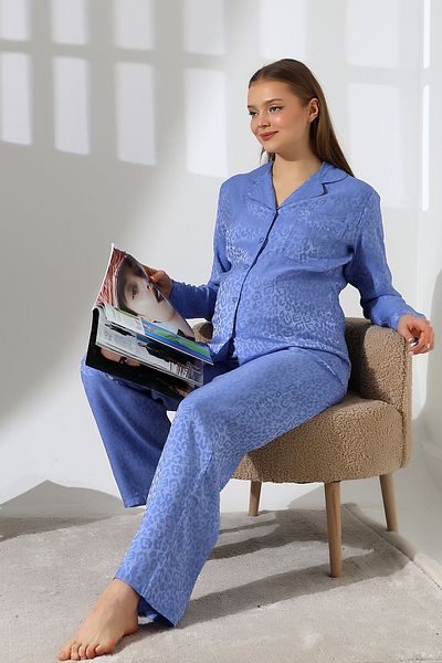 LİKAPA Set pijamale de maternitate LİKAPASHOP VISCOSĂ CU MÂNECĂ LUNGĂ