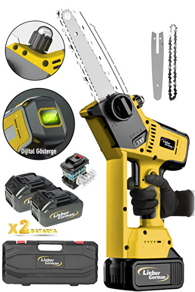 Lieber German LG5901D Dijital Şarj Göstergeli Karbon Motor Şarjlı 2x Akülü Dal Kesme Budama Testere Makinesi