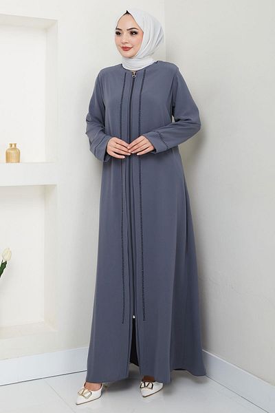 hafsamina Γκρι Πέτρα Μεγάλο Μέγεθος Ferace - Mina HM2308