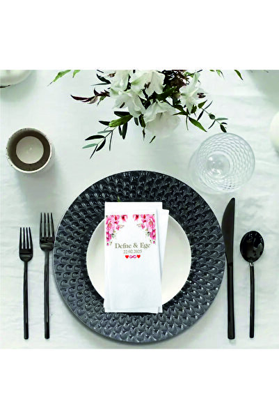 AMBALAJDÜNYAM SÖZ NİŞAN NİKAH DÜĞÜN İSİM YAZILI SUNUM PEÇETESİ