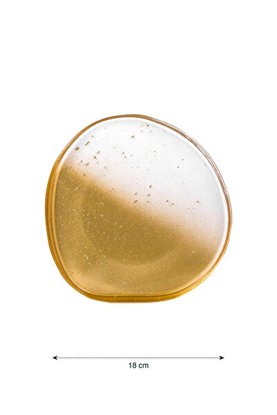 LC Waikiki LCW HOME Modern Şeffaf Sarı Cam Sunum Tabağı 4'lü 18 Cm