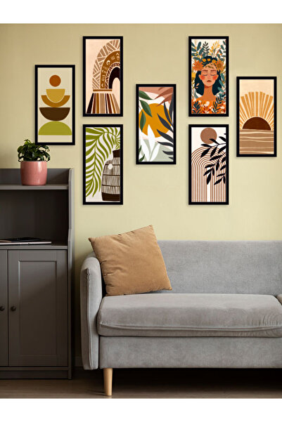 Melek Atölye 7 Parça Bohem Yapraklar Duvar Dekoru - Salon Oturma Yatak Odası ...