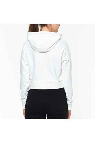 hummel Rayce Kadın Beyaz Baskılı Kapüşonlu Sweatshirt