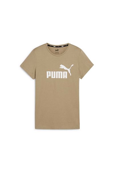 Puma Essentials Logo Γυναικείο μπλουζάκι με στρογγυλή λαιμόκοψη σε μπεζ χρώμα